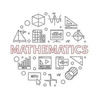 matemáticas concepto vector línea circular bandera. matemáticas mínimo redondo ilustración