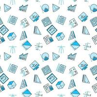 Math Science creative seamless pattern - Mathematics Education vector colored background