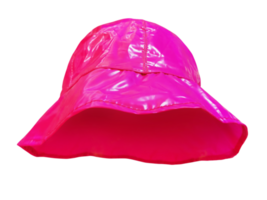 bright pink plastic bucket hat isolated PNG transparent