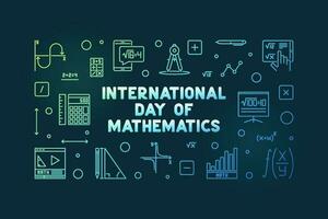 International Day of Mathematics vector outline horizontal colorful banner