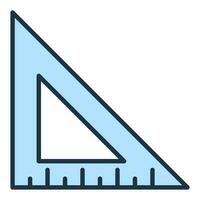 triángulo regla vector concepto azul sencillo icono o símbolo