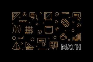 Math vector concept outline banner - Mathematics horizontal illustration