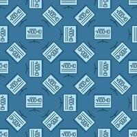 Square Root of 100 vector Math blue seamless pattern