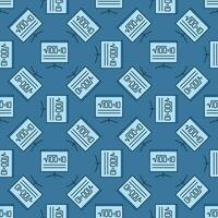 Square Root of 100 vector Math blue seamless pattern