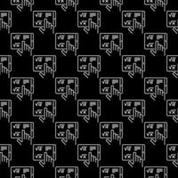 Tablet with Math Education vector concept line dark seamless pattern