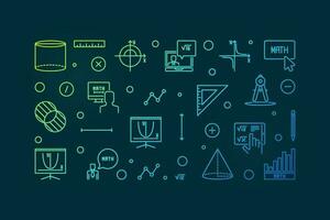 aprendizaje matemáticas vector Delgado línea horizontal bandera - matemáticas concepto moderno ilustración