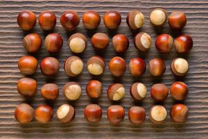 stock photo of chessnut fruits on the kitchen flat lay photography