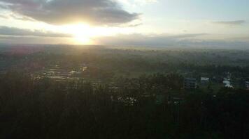 Bali Foggy Morning Aerial View photo