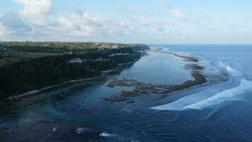 Bali Coastline With Blue Ocean Aerial View photo