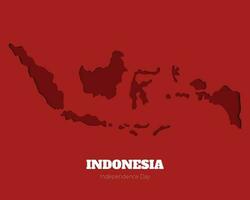 Indonesia Independence Day With Map vector