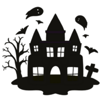 schwarz Schloss Halloween Nacht png