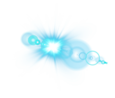 Blue Sun rays with beams and glare isolated on transparent background. Lens flare light effect. png