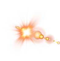 Gelb Sonne Strahlen mit Balken und Blendung isoliert auf transparent Hintergrund. Linse Fackel Licht Wirkung. png