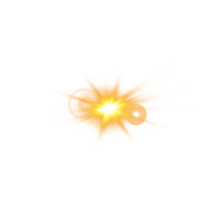 Gelb Sonne Strahlen mit Balken und Blendung isoliert auf transparent Hintergrund. Linse Fackel Licht Wirkung. png