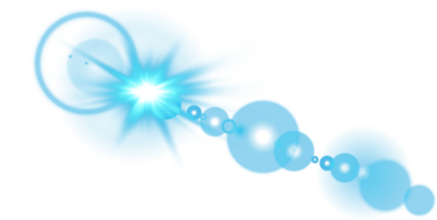 Blue Sun rays with beams and glare isolated on transparent background. Lens flare light effect. png