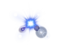 Blau Sonne Strahlen mit Balken und Blendung isoliert auf transparent Hintergrund. Linse Fackel Licht Wirkung. png