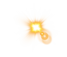 Yellow Sun rays with beams and glare isolated on transparent background. Lens flare light effect. png