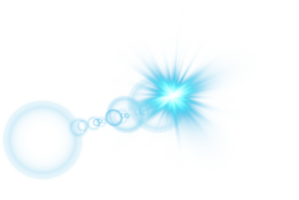 Blue Sun rays with beams and glare isolated on transparent background. Lens flare light effect. png