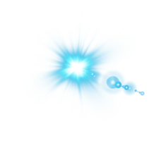 Blue Sun rays with beams and glare isolated on transparent background. Lens flare light effect. png