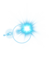 Blue Sun rays with beams and glare isolated on transparent background. Lens flare light effect. png