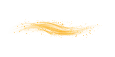 Yellow magic spirals with sparkles. Yellow light effect. Glitter particles with lines. Swirl effect. png