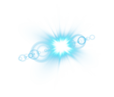 Blau Sonne Strahlen mit Balken und Blendung isoliert auf transparent Hintergrund. Linse Fackel Licht Wirkung. png