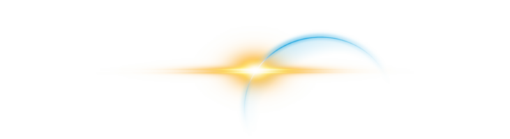 The edge of a golden solar eclipse on transparent background. Golden eclipse for product advertising, natural phenomena, horror concept and others. png