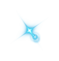 Blue Sun rays with beams and glare isolated on transparent background. Lens flare light effect. png