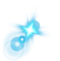 Blau Sonne Strahlen mit Balken und Blendung isoliert auf transparent Hintergrund. Linse Fackel Licht Wirkung. png