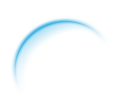 The edge of a blue solar eclipse on transparent background. Blue eclipse for product advertising, natural phenomena, horror concept and others. png