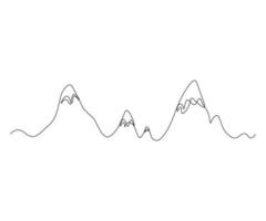 resumen montañas, montaña paisaje, rocas continuo uno línea dibujo vector