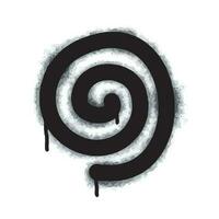 rociar pintado pintada espiral elementos rociado aislado con un blanco antecedentes. pintada espiral elementos con terminado rociar en negro terminado blanco. vector ilustración.