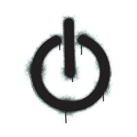 Spray Painted Graffiti shut down icon Sprayed isolated with a white background. graffiti Icon button on-off with over spray in black over white. vector