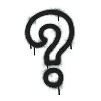 Spray Painted Graffiti Question Icon Sprayed isolated with a white background. graffiti Question symbol with over spray in black over white. Vector illustration.