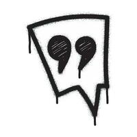 Spray Painted Graffiti Speech bubble icon Sprayed isolated with a white background. graffiti Speech bubble symbol with over spray in black over white. Vector illustration.