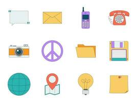 Miscellaneous Elements. Thin Line Icon Set vector