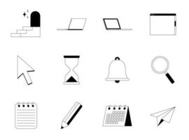 Miscellaneous Elements. Thin Line Icon Set vector