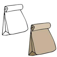 doodle school paper lunch bag vector