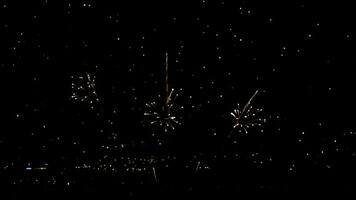 Fireworks flashing in the night sky. video