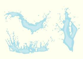 Set of various splashes of water or oil splashes vector