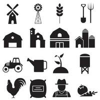 Farm vector icon set. ranch illustration sign collection. garden symbol or logo.