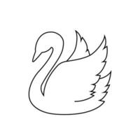 Swan vector icon. Bird illustration sign. Pond symbol or logo.