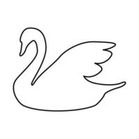 Swan vector icon. Bird illustration sign. Pond symbol or logo.