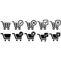 Shop carts icon vector set. basket illustration sign collection. buy symbol.