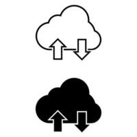 nube Servicio icono vector colocar. datos Tienda ilustración firmar recopilación. Internet símbolo o logo.