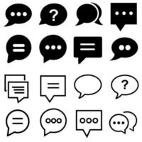 Speech web icon vector set. chat illustrator sign collection. message symbol or logo.