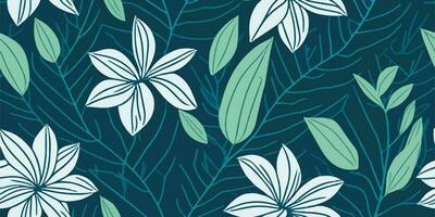 Frangipani Fusion. Blending Floral Patterns with a Tropical Twist vector