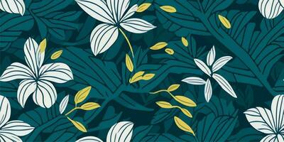 Frangipani Wanderlust. Exploring the Allure of Floral Patterns in Summer vector