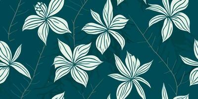 Harmonious Blooms. Capturing the Synchrony of Frangipani Flowers Patterns vector