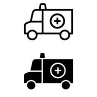 conjunto de iconos de vector de ambulancia. colección de signos de ilustración del médico. símbolo o logotipo de reanimación.